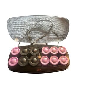 Conair Instant Heat Hair Setter 12 super jumbo Hot Rollers Black Purple  Set